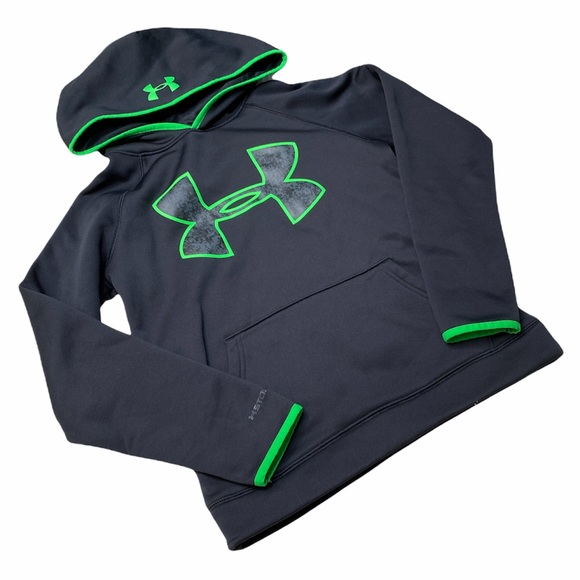 Under Armour | Shirts u0026 Tops | Black Neon Green Under Armour Hoodie Ik24 |  Poshmark